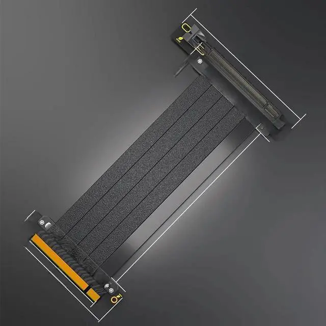 Main image of FOR 90Degree PCI-E X16 4.0 Flexible Cable Black PCI Express 16x Shielded High Speed 64G GPU Riser Cable 30cm PCIE4.0 Extension Cable
