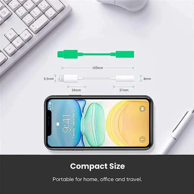 Alt view image 6 of 7 - MFi Certified Lightning to 3.5 mm Headphone Jack Adapter for iPhone 2 Pack iPhone 3.5mm Aux Audio Adapter Converter Cable Dongle Compatible for iPhone 14 13 12 11 Pro Max XS XR X 8 7 6 iPad