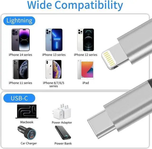 Alt view image 5 of 5 - 6 inch USB C to Lightning Cable Short 3-Pack Braided Type C iPhone Cable PD Fast Charging MFi Certified 0.5ft iPhone Charging Cable for Apple iPhone 14 13 12 11 Pro Max Xs Plus iPad Air Mini Black