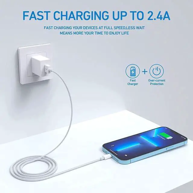 Alt view image 5 of 7 - 3-Pack 6ft Lightning Cable for iPhone Fast Charging USB A to Lightning Cable Compatible with iPhone 14 Pro Max/14 Pro/13/12 iPad AirPods MFi Certified