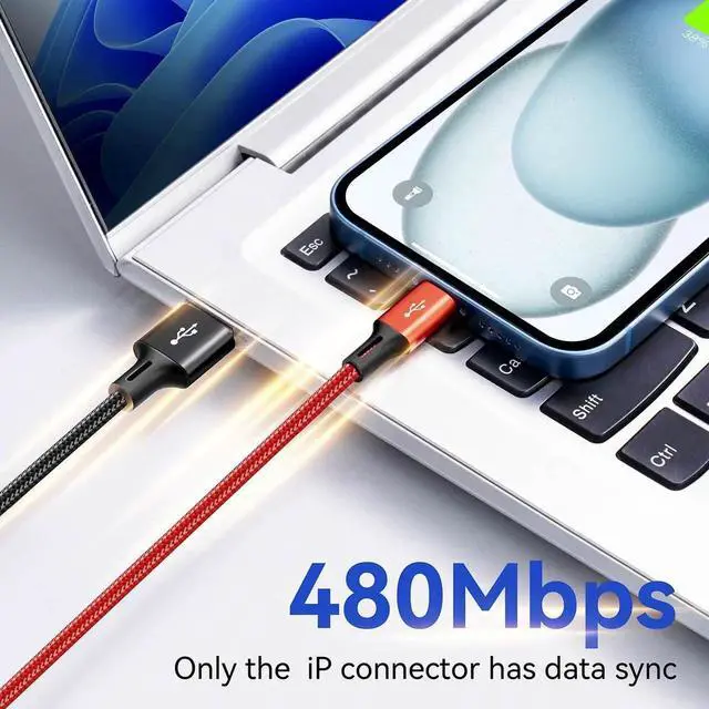 Alt view image 5 of 6 - Multi Charging Cable [2Pack 6Ft] 4 in 1 Braided Multi Fast Charging Cord Multiple Charger Cable USB Cable Adapter IP/Type C/Micro USB Port for Cell Phones Tablets Galaxy PS & More