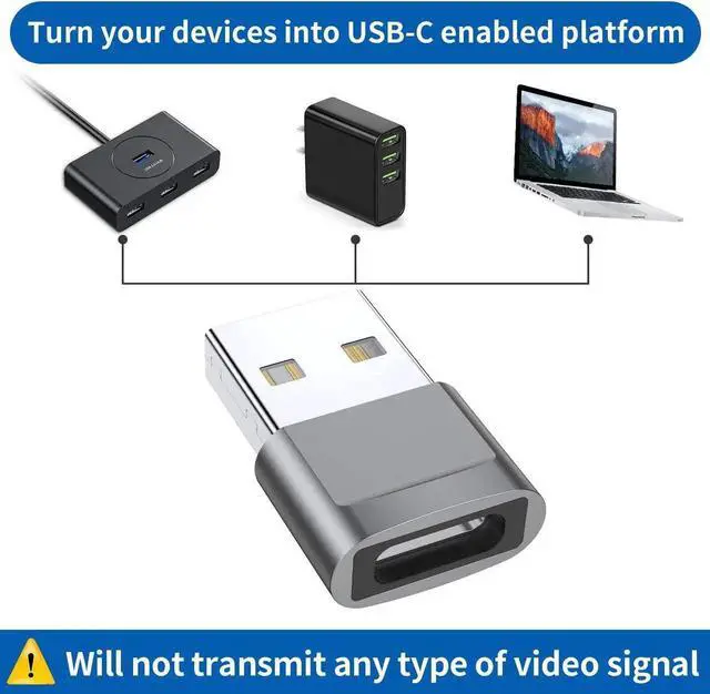 Alt view image 4 of 7 - USB C Female to USB Male Adapter (4-Pack) Type C to USB A Charger Converter for iPhone 16 15 14 13 12 11 Plus Pro Max Galaxy S24 S23 S22 Ultra Apple iWatch Watch Series 7 8 AirPods iPad