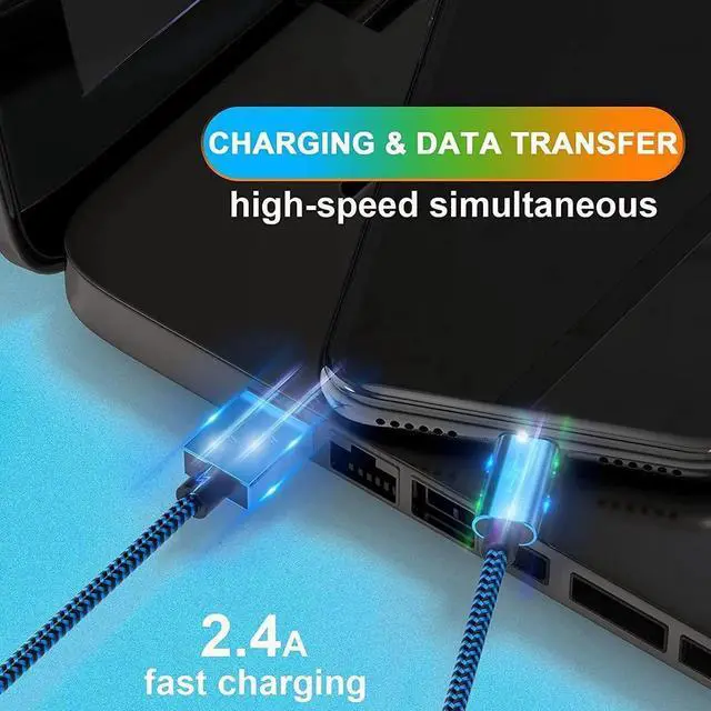 Alt view image 4 of 7 - Apple MFi Certified iPhone Charger 6Pack - 3/3/6/6/10/10 FT Lightning Cable Nylon Braided USB to Fast Charging Sync Cord Compatible iPhone 14/13/12/11 Pro Max/XS/XR/X/8/7/6 /iPad