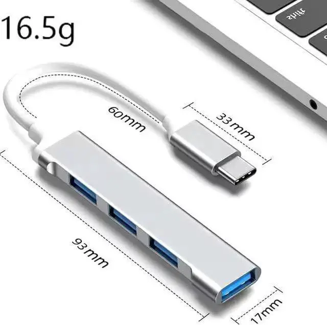 Alt view image 5 of 7 - USB-C to USB Hub | 4 Port USB Hub Splitter | Portable USB Adapter Multiport Expander | High-Speed Data Transfer | USB C to USB Hub 4 Ports | USB Type C Docking Station