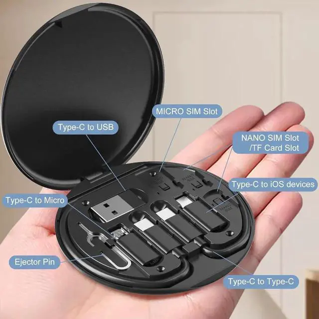 Alt view image 3 of 5 - USB to USB-C Adapter USB C Charging Cable Adapter Kit Contains Multiple OTG Adapters for USB Type C/USB A/USB C Male Cable/Micro USB Equipped with SIM Extractor/SIM Slot/Phone Holder