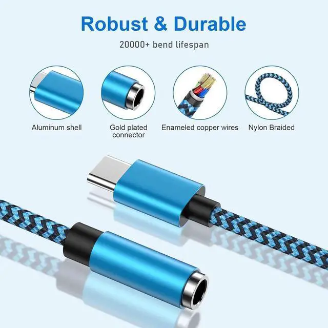 Alt view image 2 of 7 - USB Type C to 3.5mm Headphone Jack Adapter 2-Pack USB C to Aux Female Audio Dongle Cable Cord Compatible Galaxy A54 S24 S23 Ultra A15 A14 S22 S21FE S20+ S10e S9 S8 Note 20 10+ Pixel 8 7Pro 6 5