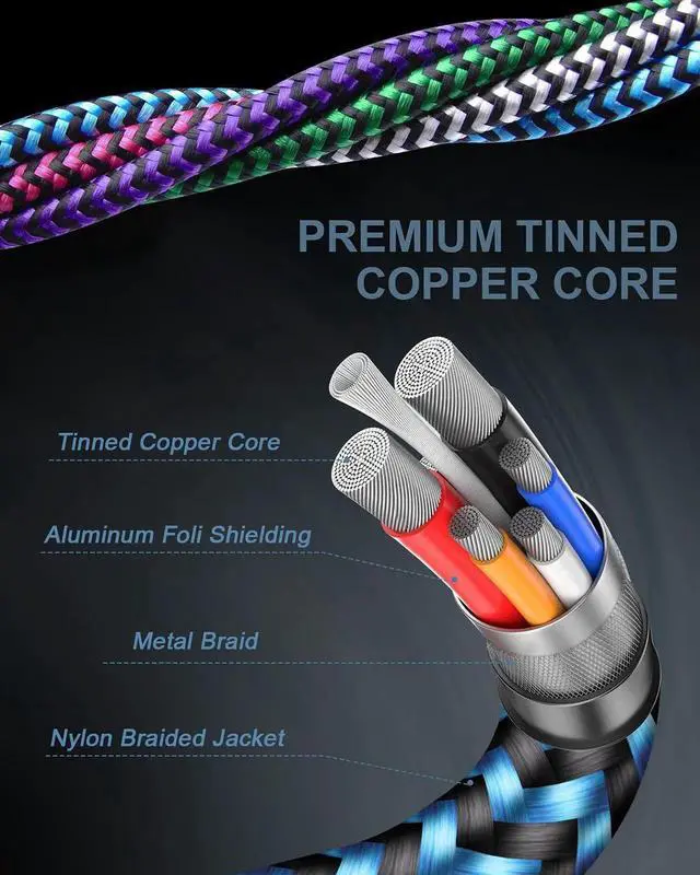 Alt view image 3 of 7 - USB A to Lightning Cord 2Pack/3Ft Nylon Braided iPhone Charger Cable Approved Fast Charging Power Wire for iPhone 14 14 Pro Max 13 Pro Max 13Pro 13 13 Mini 12 11 10 XR XS X 8 Plus 7 6 6s