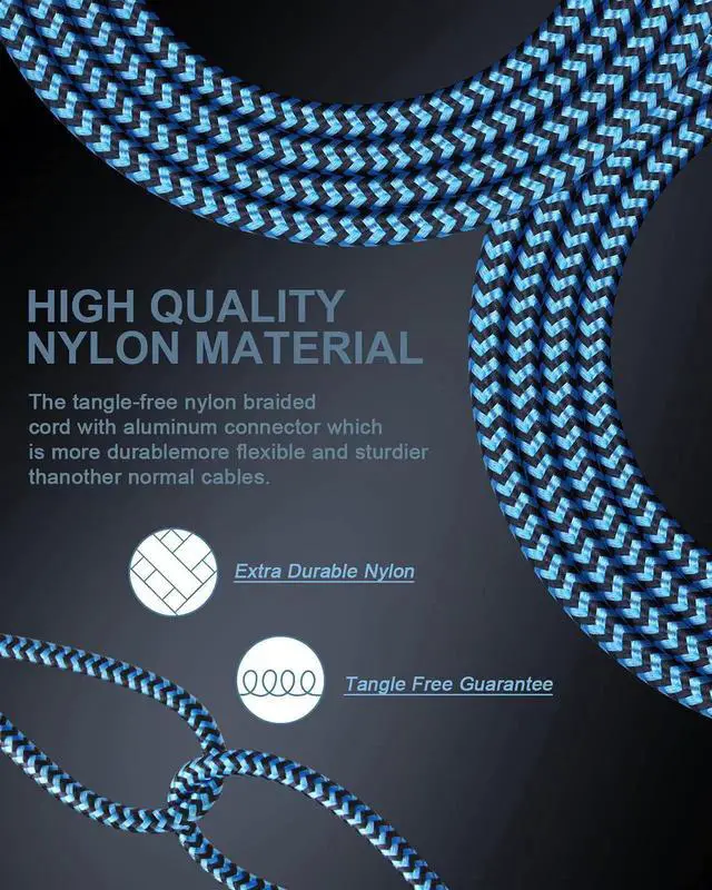 Alt view image 6 of 7 - USB A to Lightning Cord 2Pack/3Ft Nylon Braided iPhone Charger Cable Approved Fast Charging Power Wire for iPhone 14 14 Pro Max 13 Pro Max 13Pro 13 13 Mini 12 11 10 XR XS X 8 Plus 7 6 6s