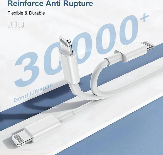 Alt view image 2 of 7 - 6ft iPhone Charger USB C Lightning Cable Usbc to Lighting Fast Charging Cord for iPhone 13 12 Charger Cable 6 ftApple MFi Certified Long Type C Wire for Apple iPhone 13 12 Pro Max 11 X XS XR 8 Plus