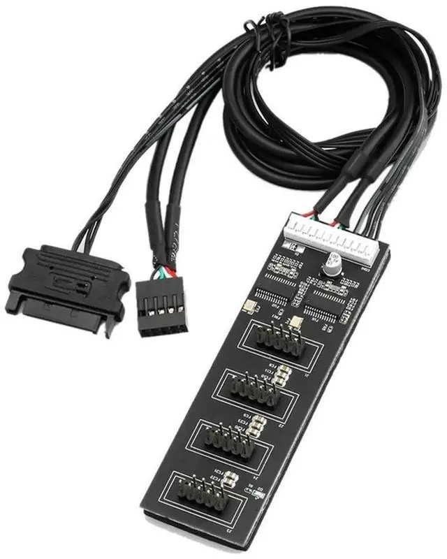 Main image of FOR 9Pin USB Header Splitter, USB 2.0 Header Splitter With SATA Power Cable, Internal USB Hub For CPU/RGB Light/Printer