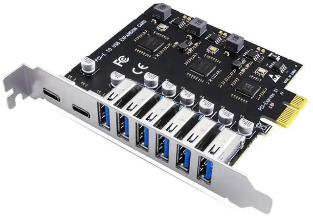 Main image of FOR USB 3.2 Type C PCI-E Expansion Card PCIE to USB Controller 6Port + 2Port USB-C 3.2 PCI-E Card Adapter