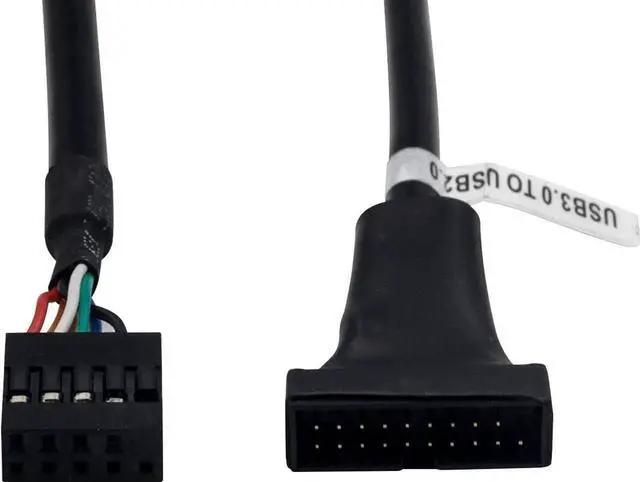 Alt view image 5 of 5 - Duttek USB 3.0 Header to USB 2.0,USB 3.0 to USB 2.0 Motherboard Adapter Cable,19 Pin USB3.0 Male to 9 Pin USB2.0 Female Motherboard Cable Adapter Converter 6 inch/15cm (2-Pack)