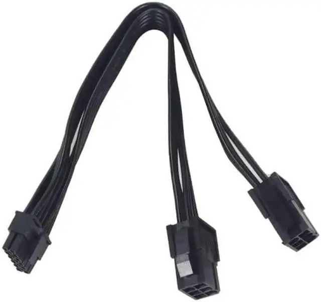 Alt view image 4 of 5 - Dual PCIe 6/8 Pin Female to Mini 12 Pin Male GPU Power Adapter Cable Compatible with NVIDIA GeForce RTX 30 Series RTX 3080 RTX 3090 GPU (Double 6Pin)
