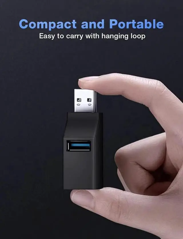 Alt view image 2 of 7 - USB Hub 3.0, 3 Port USB Hub USB Splitter for Laptop, USB Expander USB Multiple Adapter for Mouse,Keyborad,Printer,Flash Drive,Xbox and More (Black with 3.0 * 1 Hub, 2.0 * 2 Hub)