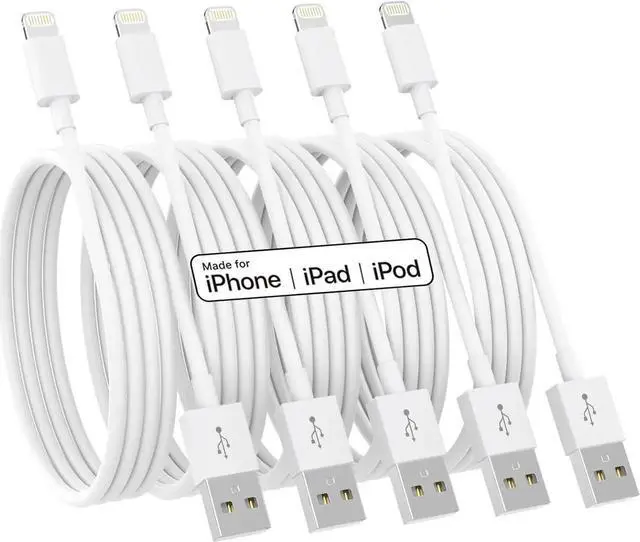 Main image of Original [Apple MFi Certified] iPhone Charger 5Pack(3/3/6/6/10 FT) iPhone Charger Fast Charging Lightning Cable iPhone Charger Cord for iPhone 14/13/12/11 Pro Max/XS MAX/XR/XS/X/8/7 Plus iPad AirPods