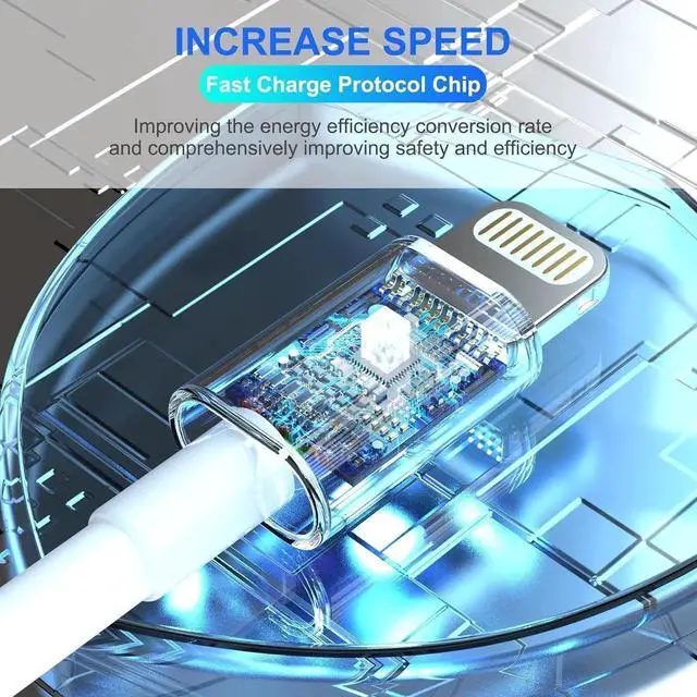 Alt view image 4 of 7 - Original [Apple MFi Certified] iPhone Charger 5Pack(3/3/6/6/10 FT) iPhone Charger Fast Charging Lightning Cable iPhone Charger Cord for iPhone 14/13/12/11 Pro Max/XS MAX/XR/XS/X/8/7 Plus iPad AirPods