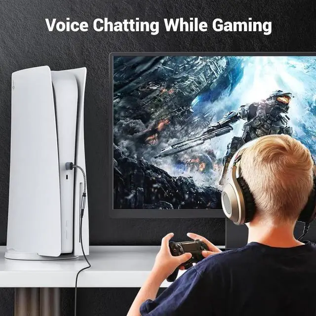 Alt view image 5 of 6 - USB to 3.5mm Jack Audio Adapter USB to Audio Aux Cable External Stereo Sound Card USB to 3.5mm TRRS Female Headset for PS4/PS5/Headphone/Mac/Linux/Laptop/Desktops/Docking Station