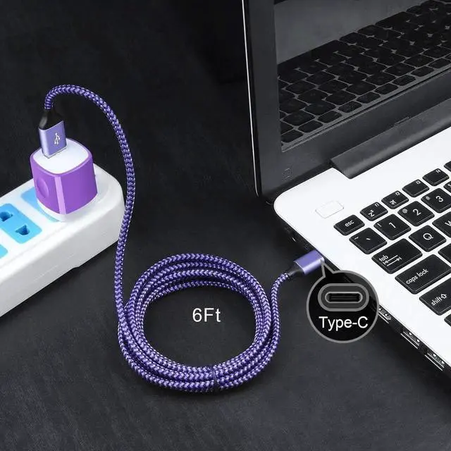 Alt view image 3 of 7 - Fast Charging USB Type C Wall Charger for Samsung Galaxy Note 20/10 S24 S23 S22 S21 S20 FE/Ultra 5G S10 A35 A55 A15 A54 A14 A51 A20,5V/1A Single Power Adapter Charger Block Cube 6ft USB C Cable,2Pack