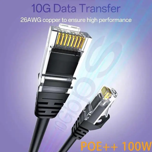 Alt view image 6 of 6 - Cat 6 Ethernet Cable 3FT 10Pack, Cat6 Ethernet Patch Cable 10Gbps, High-Speed UTP Cat6 Network Cable Pure Copper, Cat 6 Cable for Home and Office Network, Black