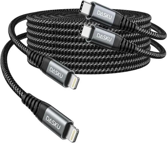 Main image of USB C to Lightning Cable 6FT 2Pack iPhone Charger Fast Charging Nylon Braided Long [Apple MFi Certified] Type C iPhone Charging Cord Compatible with iPhone 14/13/12/11/Pro/MAX/X/8/7/iPad and More