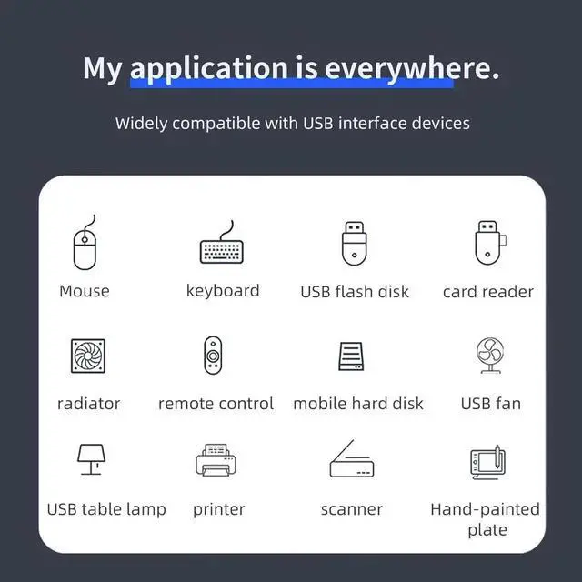 Alt view image 4 of 7 - USB 3.0 Hub 4 Port USB Hub Splitter Portable USB Adapter Mini Multiport Expander for Desktop Laptop Xbox Flash Drive HDD Console Printer PC Keyboards HP