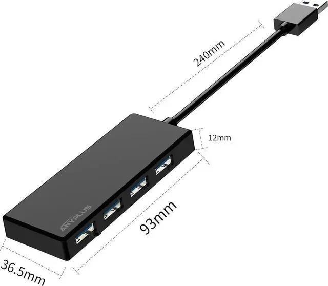 Alt view image 6 of 7 - USB 3.0 Hub 4 Port USB Hub Splitter Portable USB Adapter Mini Multiport Expander for Desktop Laptop Xbox Flash Drive HDD Console Printer PC Keyboards HP