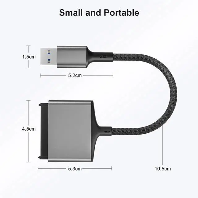 Alt view image 4 of 7 - USB Adapter for SATA Cable with USB C to USB Adapter USB A 3.0 to 2.5 SATA-III Hard Drive Reader for HDD/SSD External Converter Data Transfer for MacBook Pro Air 2022 Surface Go Laptop PC