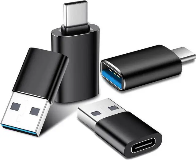Main image of [4 Pack USB C to USB Adapters 2*USB-C to USB-A&2*USB-A to USB-C Female Adapter SuperSpeed Data Transfer & Fast Charging for iPhone/PC/Samsung/iPad/Laptop/etc USB to USB C Adapter
