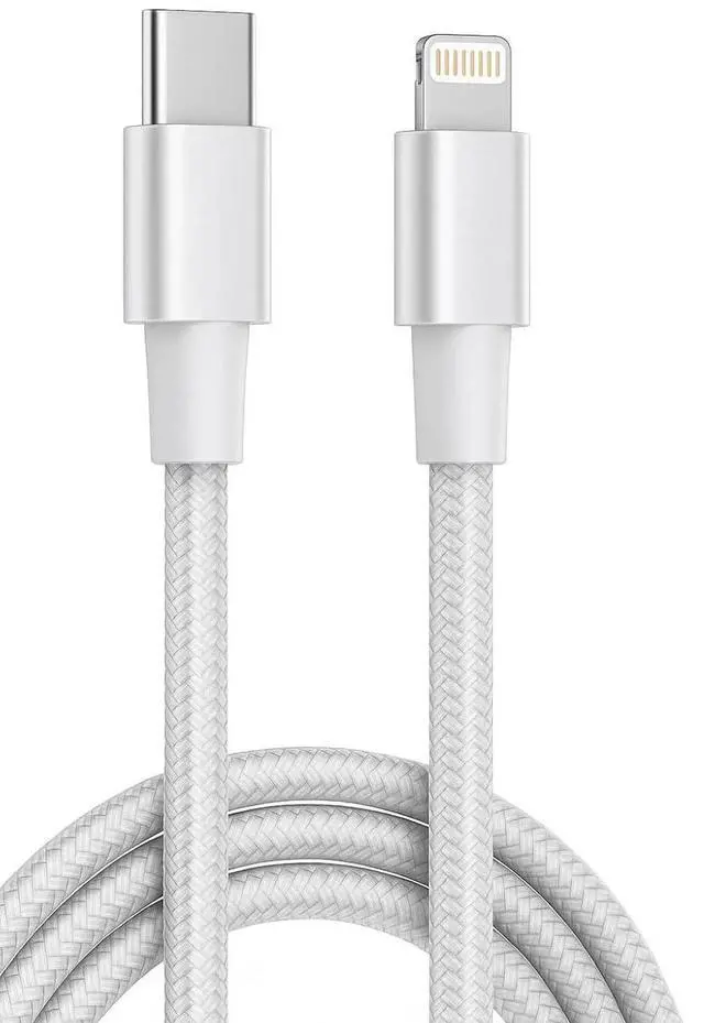 Main image of USB-C to Lightning Cable Nylon Braided Fast Charging Data Cable Braided Charging Cable 30000+ Plug Cycles Compatible with iPhone 14 13 12 11 Pro Max Xr Xs 8 and More