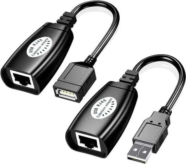 Main image of USB Over Ethernet Extender to Rj45 Adapter for Cat 6/6e/5/5e UP to 50m/164ft, USB to Ethernet Adapter for Laptop, Compatible with Computers, Mobile Phones, Keyboards, U Disks, Printers
