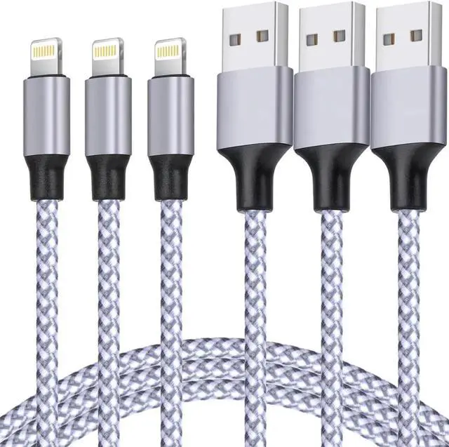 Main image of for iPhone Charger [MFi Certified] Lightning Cable 3PACK 6FT Nylon Braided USB Charging Cable High Speed Transfer Cord Compatible with iPhone 14/13/12/11 Pro Max/XS MAX/XR/XS/X/8/iPad