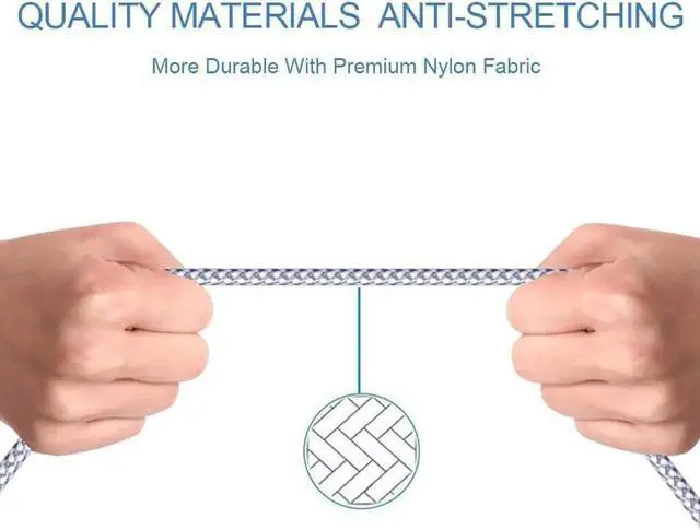 Alt view image 2 of 5 - for iPhone Charger [MFi Certified] Lightning Cable 3PACK 6FT Nylon Braided USB Charging Cable High Speed Transfer Cord Compatible with iPhone 14/13/12/11 Pro Max/XS MAX/XR/XS/X/8/iPad