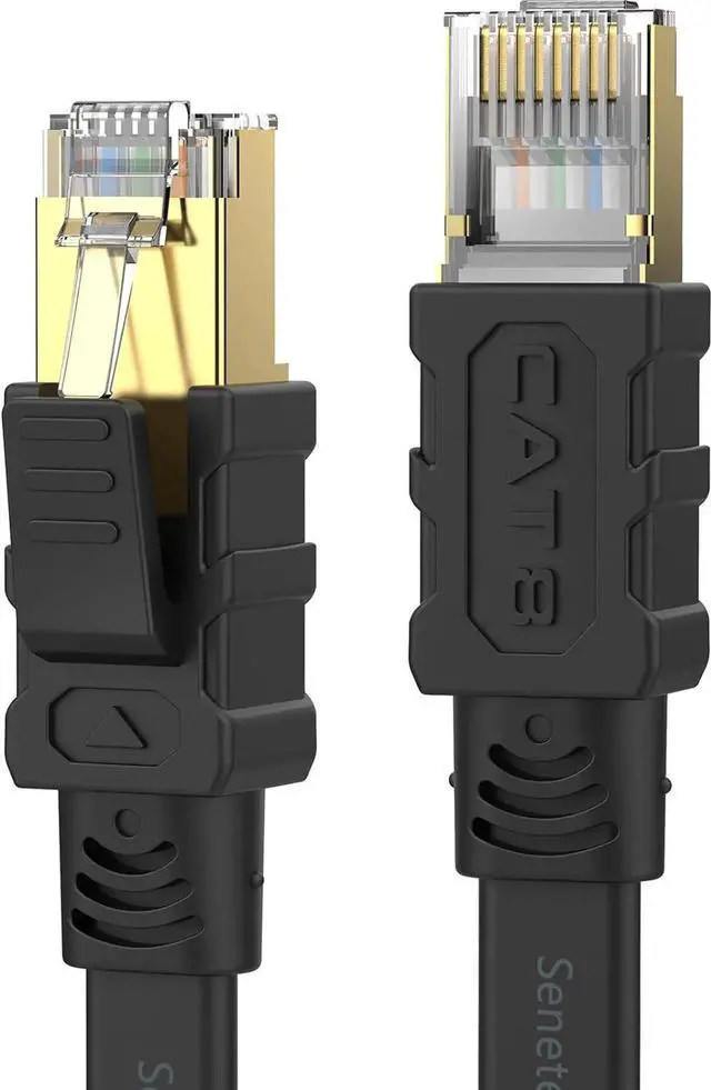 Main image of Senetem Cat 8 Ethernet Cable 25FT, High Speed 40Gbps 2000Mhz Flat Internet Network Patch Cord, RJ45 Shielded Outdoor&Indoor LAN Cable, Compatible for Gaming, PC, PS5/4/3, Xbox, Modem, Router