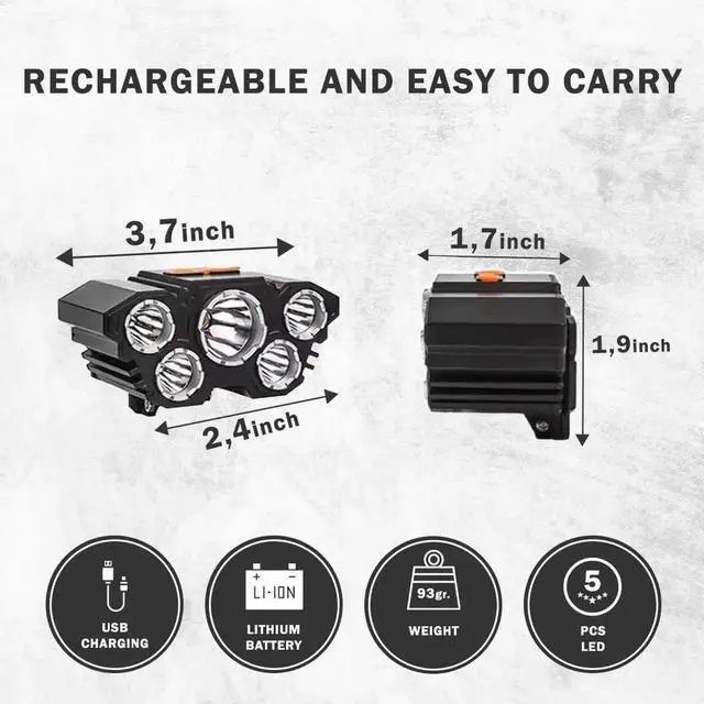 Alt view image 4 of 7 - Rechargable Headlamp Led Head Lamp with 4 Modes Waterproof Head Lights For Forehead Hard Hat Light Adjustable Head Flashlight For Adults Bright Coast Headlamp for Outdoor Camping Hiking Running