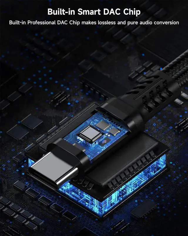 Alt view image 4 of 5 - USB C to 3.5mm Headphone and Charger Adapter 2 in 1 USB C to Aux Audio Jack with PD 60W Fast Charging Dongle Cable Cord for Galaxy S23/S22/S21/S20 Ultra iPad Pro Pixel(Black)