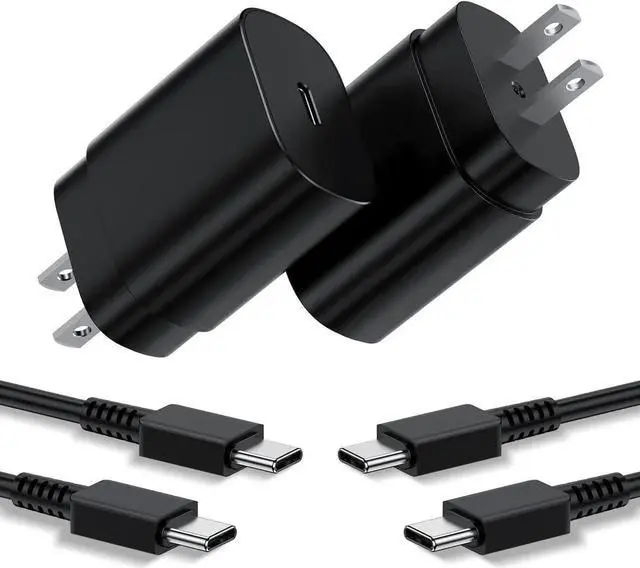 Main image of Type C Charger 2Pack 25W PD USB Wall Charger Super Fast Charging Block & 6ft Android Phone Cable Cord for Galaxy S24 S23 S22 S21 S20 (Plus Ultra)/ Note 20 10 9 8/ S10 S9 S8 Pixel 6 5 4 Pro XL