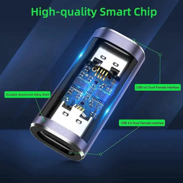 Alt view image 2 of 6 - USB C Female to Female Adapter (4 Pack) USBC Coupler with 40 Gbps PD 100W 8K 60hz Video Compatible for Thunderbolt 4/3, MacBook Pro/Air, USB-C HUB and More Type C Devices