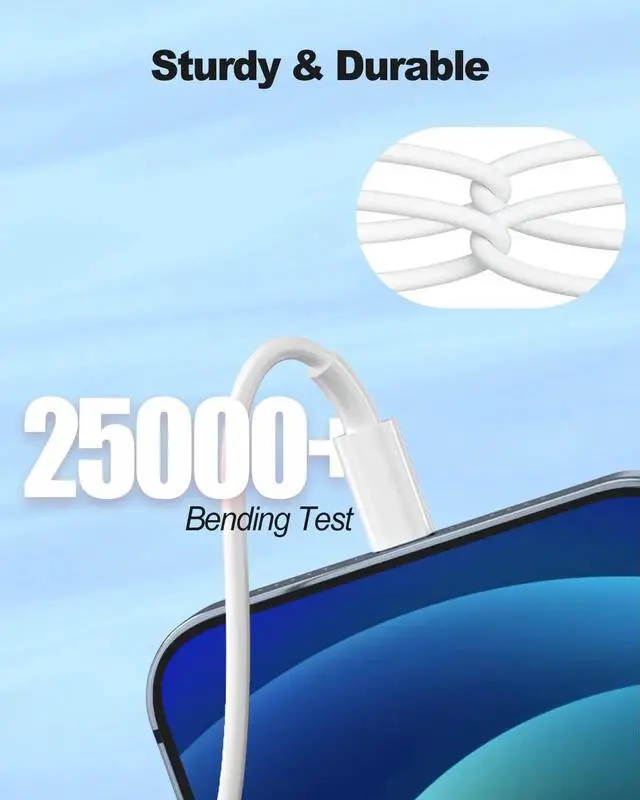 Alt view image 3 of 7 - Car Carplay Cable 3.3FT Car Charger Cord USB A to Lightning Cable Compatible for iPhone 14 13 12 11 Pro Max XR XS X8 7 6 Plus SE iPad One Pack White