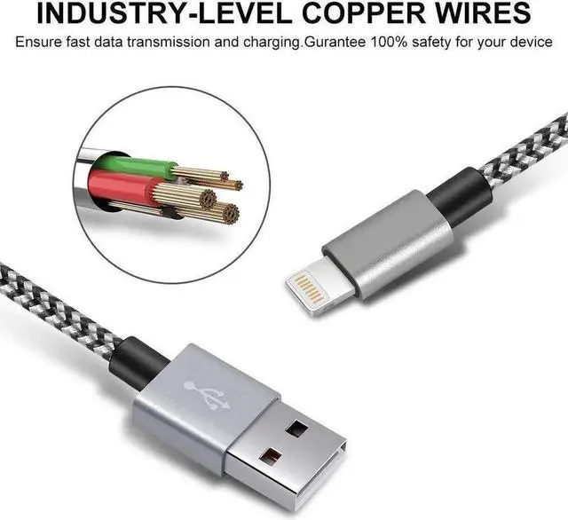 Alt view image 2 of 6 - Short i-Phone Charger Cable 4Pack 1FT USB A to Lightning Cable Braided Fast Charging for iPhone 14 13 12 11 Pro Max/XS XR Max 8 7 6 Plus/ Pad for Car