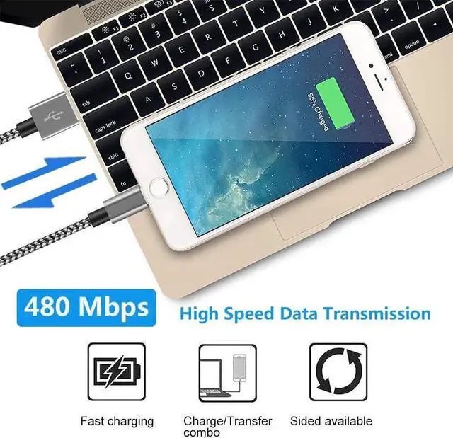 Alt view image 3 of 6 - Short i-Phone Charger Cable 4Pack 1FT USB A to Lightning Cable Braided Fast Charging for iPhone 14 13 12 11 Pro Max/XS XR Max 8 7 6 Plus/ Pad for Car