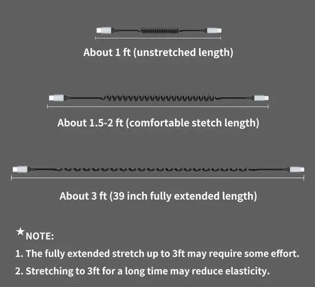 Alt view image 6 of 6 - Coiled USB C to Lightning Cable 2Pack USB Type C to Lightning Cable Retractable iPhone Charger Cord for Car Short USBC iPhone Charger for iPhone14/13/12/11 Pro Max/XS MAX/XR/XS/X/8/7/Plus/6S iPad