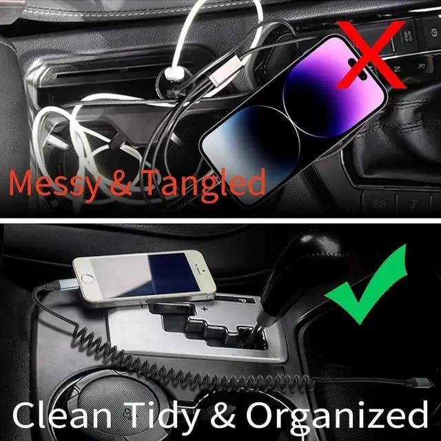 Alt view image 5 of 6 - Coiled USB C to Lightning Cable 2Pack USB Type C to Lightning Cable Retractable iPhone Charger Cord for Car Short USBC iPhone Charger for iPhone14/13/12/11 Pro Max/XS MAX/XR/XS/X/8/7/Plus/6S iPad