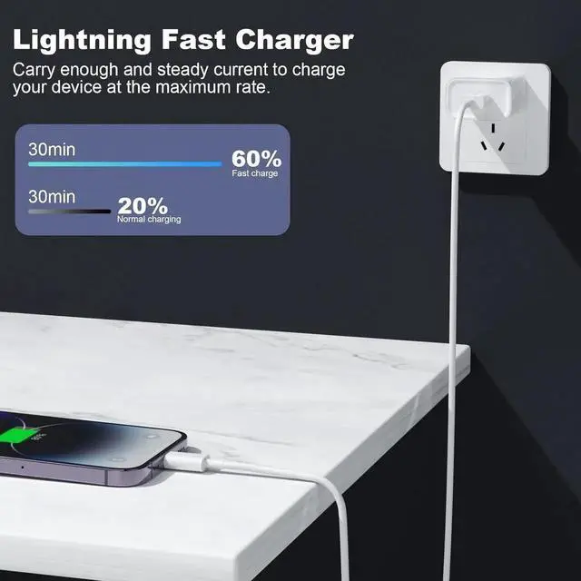 Alt view image 7 of 7 - Car Carplay Cable USB A to Lightning Cable MFi Certified Charger Cord Compatible with iPhone 14pro max/14/13/12/11/XS/XR/X/8/7 iPad 4/5/6/7/8 Air 2/3 Car Charging Cable (3FT)