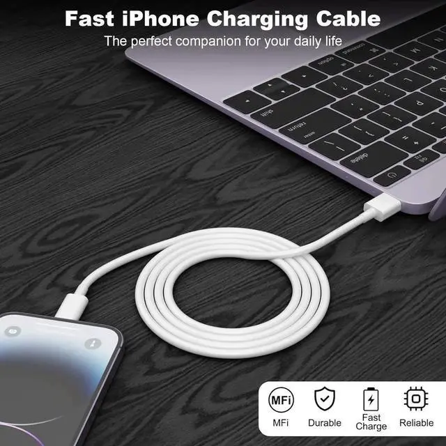 Main image of Car Carplay Cable USB A to Lightning Cable MFi Certified Charger Cord Compatible with iPhone 14pro max/14/13/12/11/XS/XR/X/8/7 iPad 4/5/6/7/8 Air 2/3 Car Charging Cable (3FT)