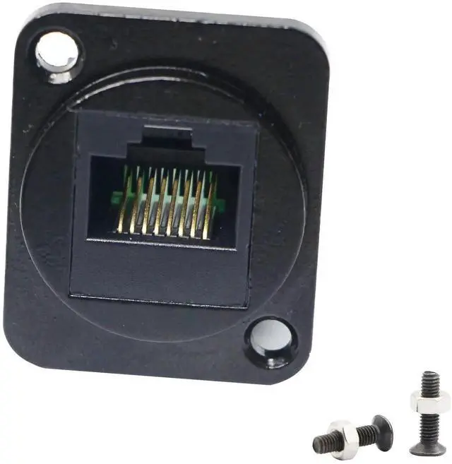 Alt view image 7 of 7 - RJ45/8P8C D-Type Panel Mount Ethernet Extender Cat5E Terminal Solderless Network Adapter Keystone Jack Crimping Data Female Connector with Screw