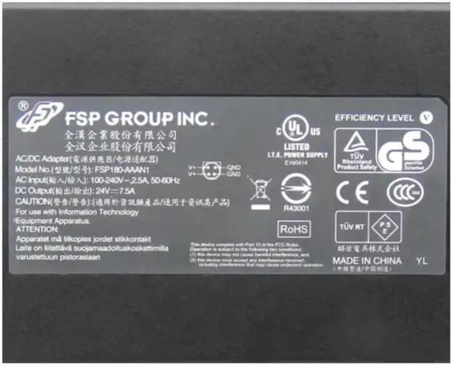 Alt view image 2 of 2 - 24V 7.5A 180W 4PIN FSP FSP180-AAAN1 FSP180-AAAN2 AC Switching Power Adapter For Laptop Power Supply Charger