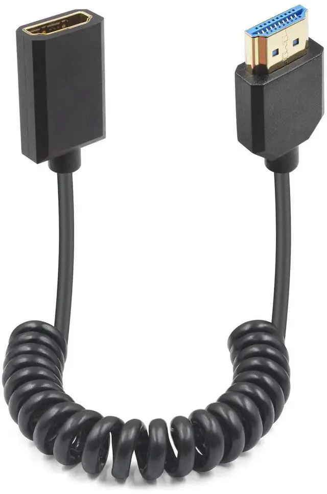 Main image of 8K Coiled HDMI Extension Cable, Extreme Thin HDMI Male to Female Coiled Cable 48Gbps Ultra High Short HDMI Cable 8K@60Hz Resolution Backward Compatible for 4K Ultra HD, 1080p 4FT/1.2M