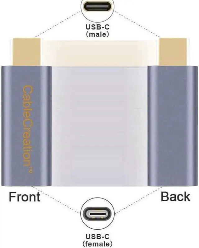 Alt view image 3 of 4 - CableCreation USB C Male to Female Adapter, USB 3.1 Type C Extension Convertor 10Gbps, Compatible with MacBook Pro, iPad Pro, Samsung DeX Station, Oculus Quest Link, Galaxy S9/S9+/S10/Note9 etc, Gray