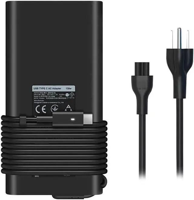 Main image of 130W Dell Laptop Charger Usb/Type C Replacement For Dell Precision 5530 Dell Xps 15 9575 2-In-1 9570 9500 Xps 17 9710 9700 Power Supply Adapter Cord