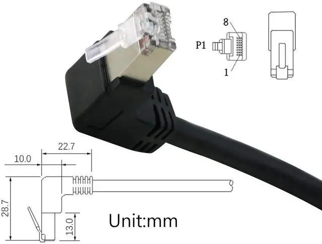 Alt view image 2 of 6 - RJ45 Ethernet Adapter Cable 90 Degree Downward Male to Famale Ethernet Switch Adapter Cable for CAT 5/CAT 6 LAN Ethernet Socket Connector Adapter Cat5 Cat6 Cable(Downward)